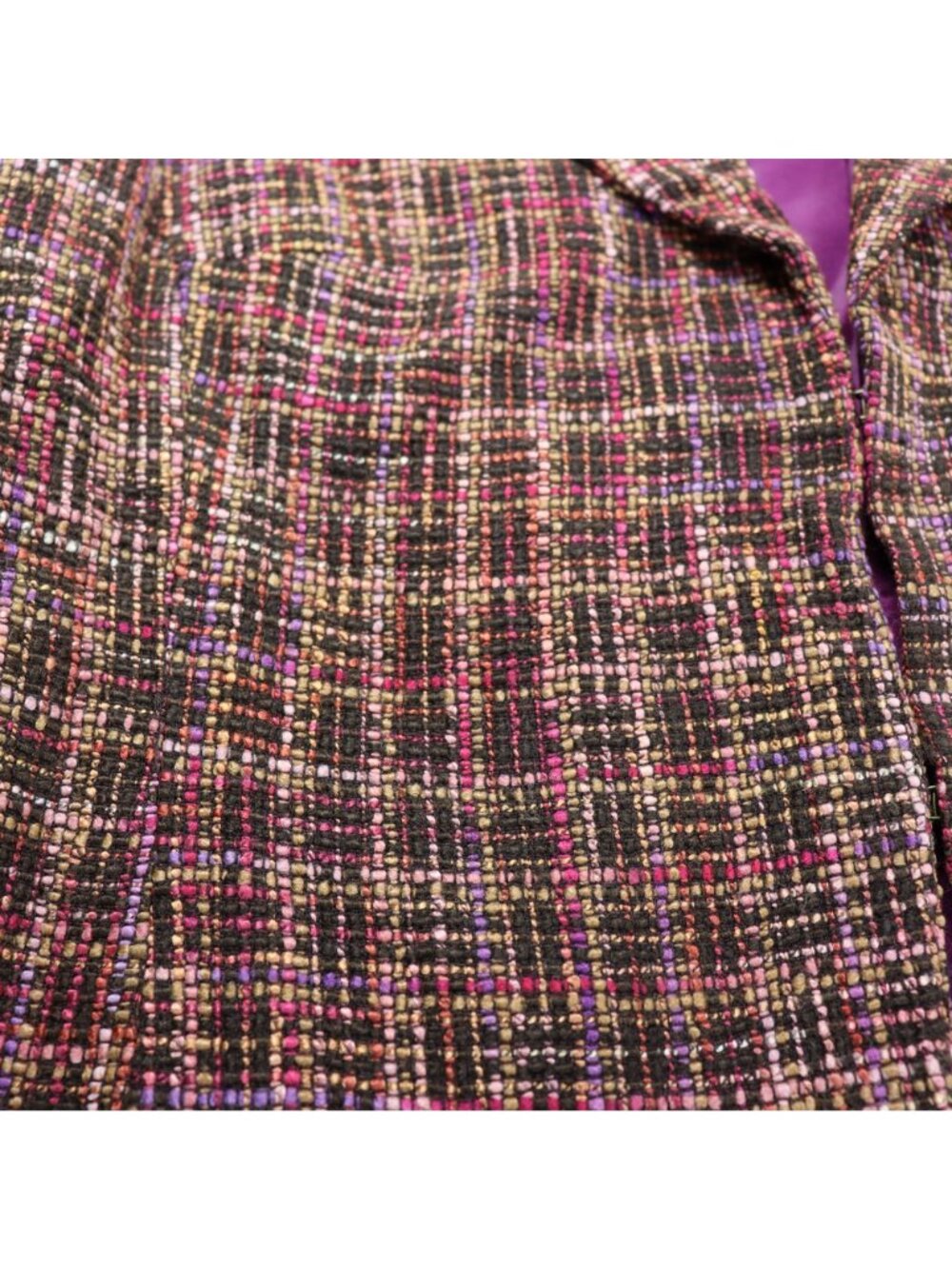 Coldwater Creek Blazer Size 10 Multicolor Plaid Tweed 3/4 Sleeve Lined Career - Picture 7 of 10